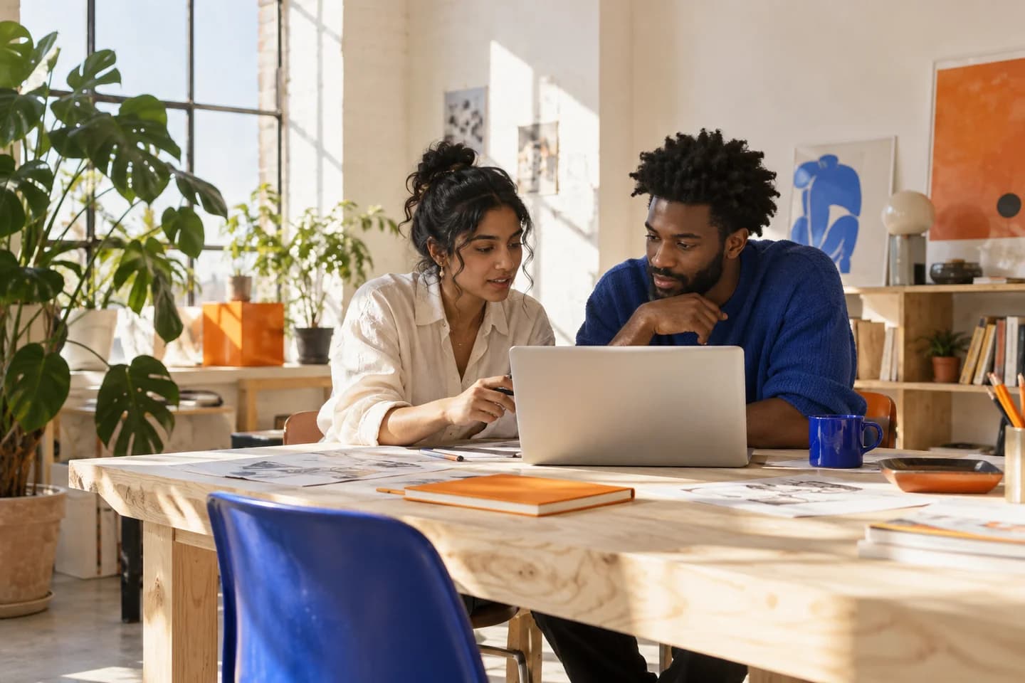 Designers collaborating at their studio